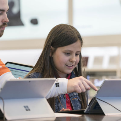 Microsoft Store offers free Summer Camps where students learn the basics of building video games and are introduced to computer science fundamentals and video game concepts.