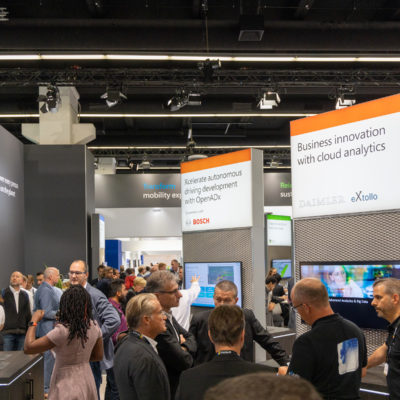 Microsoft IAA booth with Adobe, Bosch and Daimler