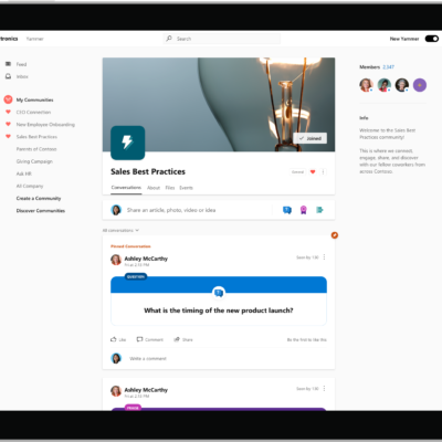 Contoso SharePoint Community in Yammer