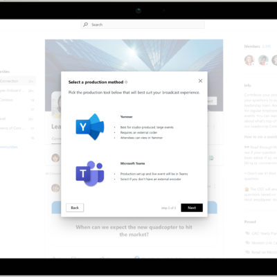 Live Event Production Teams Yammer