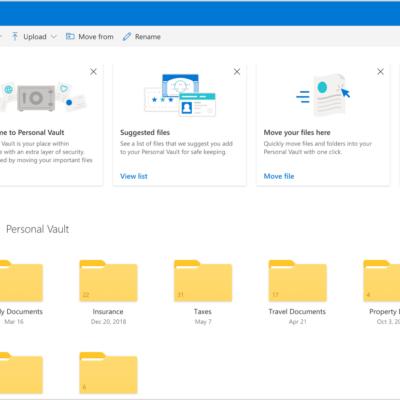 OneDrive desktop Personal Vault