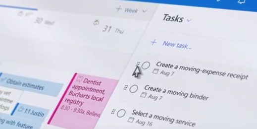 User interface for Tasks in Office 365
