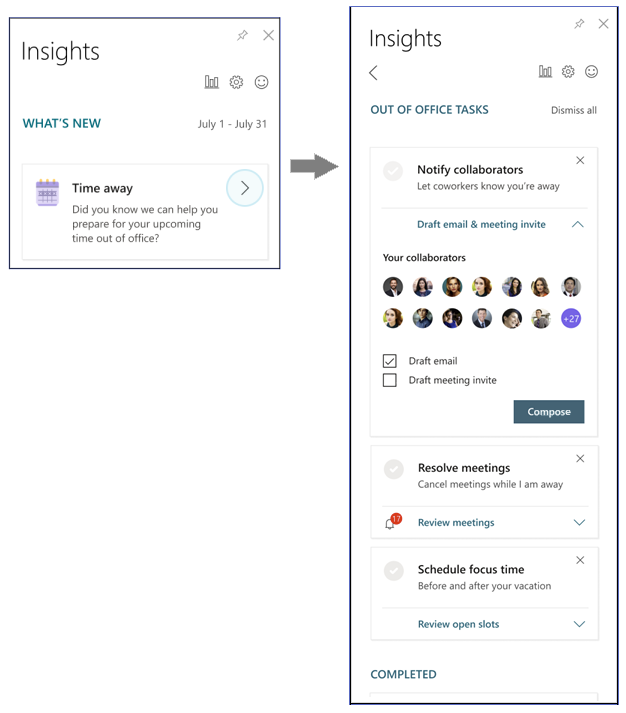 Insights user interface