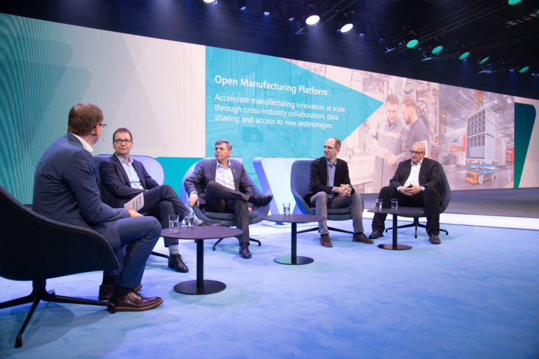 Open Manufacturing Platform members BMW Group, Bosch, Microsoft and ZF Friedrichshafen AG at Bosch Connected World