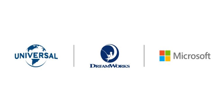 Universal DreamWorks and Microsoft logos