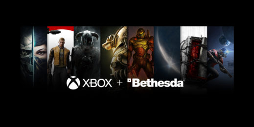 Collage of images from various video games with the words Xbox and Bethesda