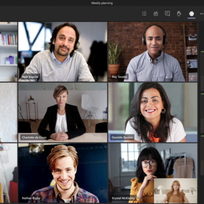 Microsoft Teams meeting with nine participants
