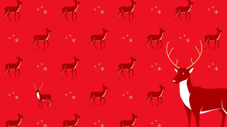 Microsoft Teams virtual background: red deer pattern