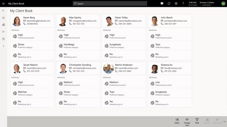 Dynamics 365 Commerce user interface