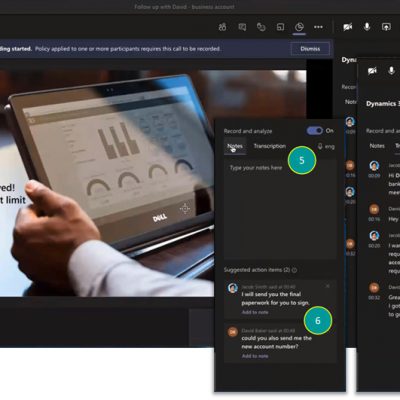 Dynamics 365 and Teams Integration user interface