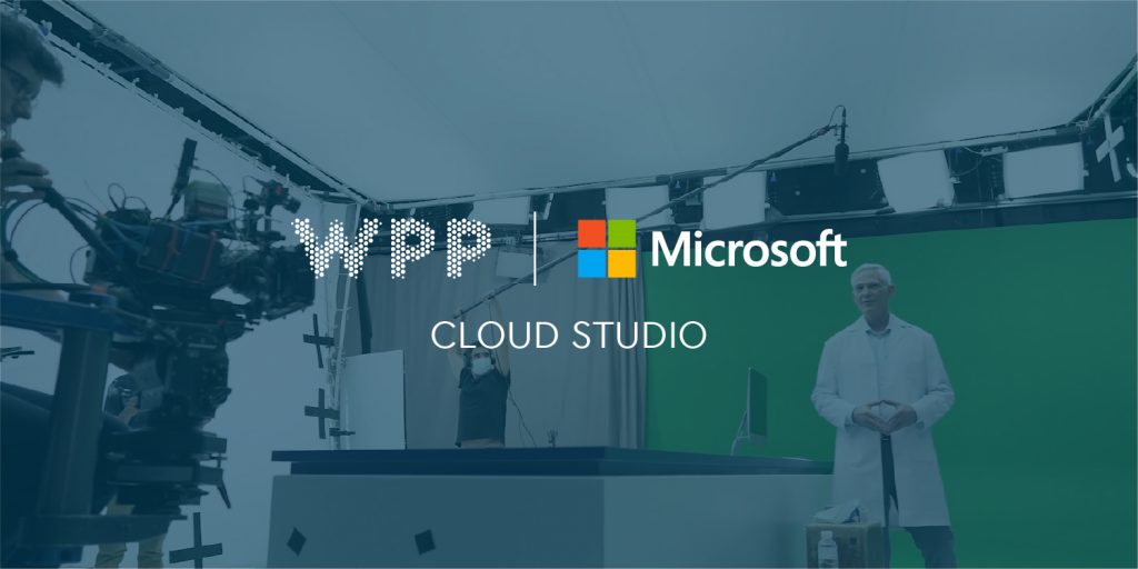 WPP and Microsoft logos with a studio in the background