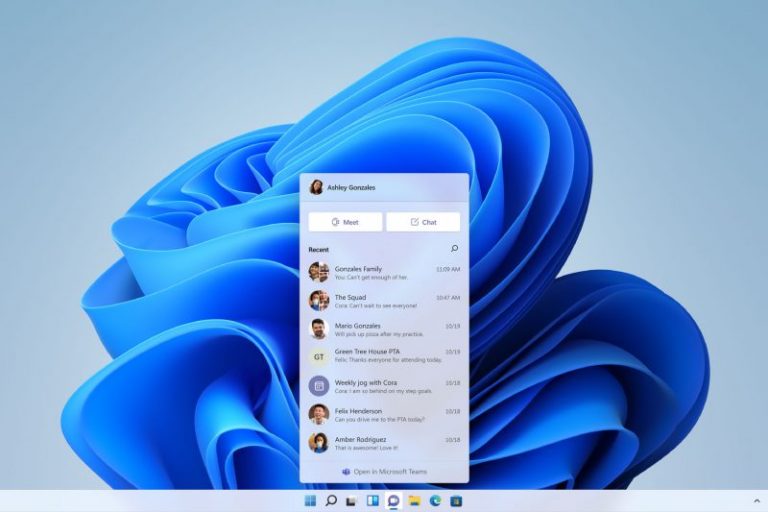 Windows 11 Teams Integration Screen