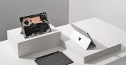 Surface Pro 8 with case open to show exposed internal components