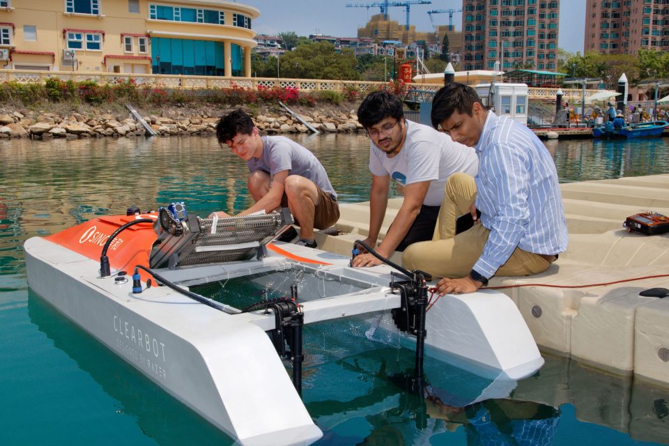 AI-enabled robotic boat cleans up harbors and rivers to keep plastic trash out of the ocean