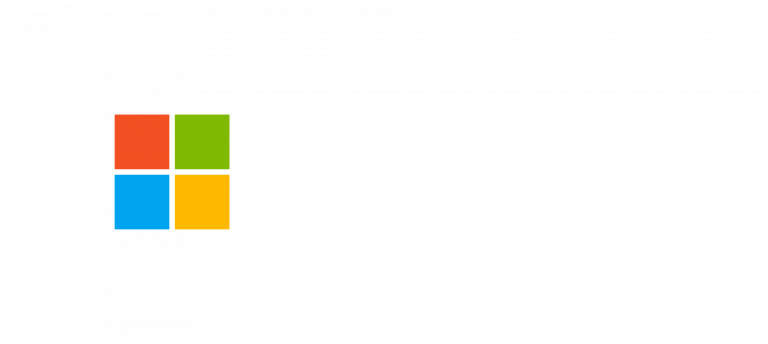 Microsoft logo white text
