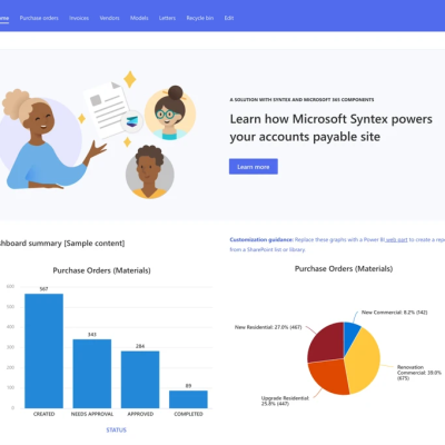 Microsoft Syntex solution accelerator for Accounts Payable