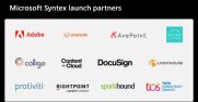 Logos of Microsoft Syntex launch partners