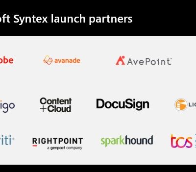Logos of Microsoft Syntex launch partners