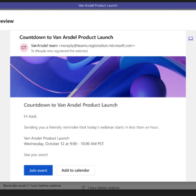 Send automated reminder emails ahead of events in Microsoft Teams Premium