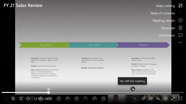 Screenshot shows a meeting recording