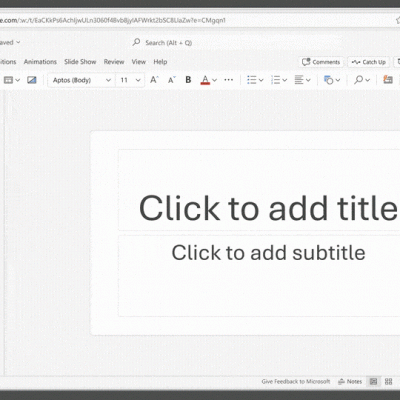 Gif shows Copilot in PowerPoint