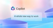 Graphic image has Copilot logo with the words A whole new way to work