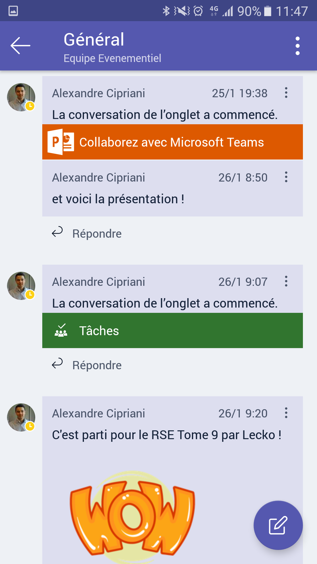 Teams - conversations sur mobile