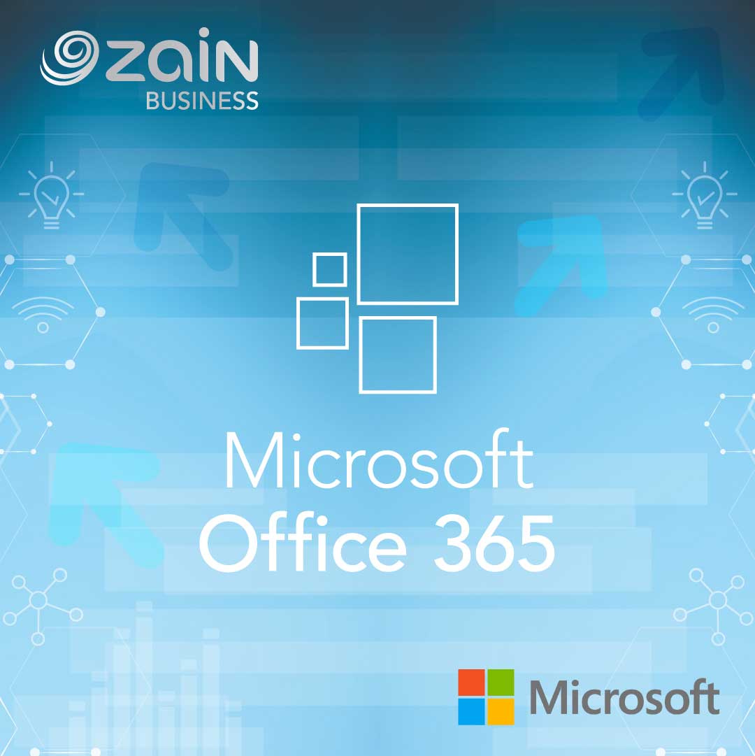 An image describing partnership between Zain Business and Microsoft