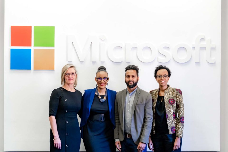 : Louise Allen (BroadReach), Lillian Barnard (Microsoft South Africa), Priaash Ramadeen (The Awareness Company) and Amrote Abdella (Microosft 4Afrika) at the Microsoft South Africa offices