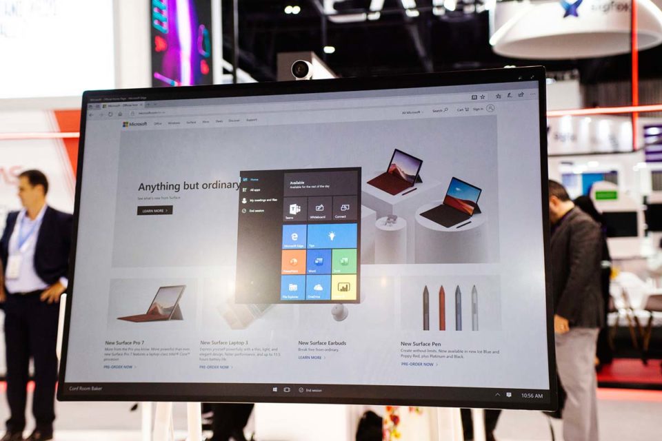 Microsoft Surface Hub 2S on display at GITEX.