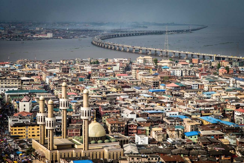 Aerial view of Lagos, Nigeria.