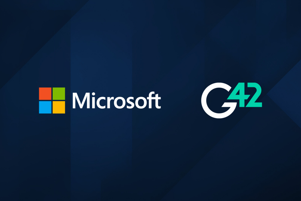 Microsoft logo and G42 Logo