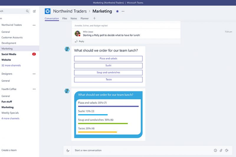 Integration of Polly bot in Microsoft Teams