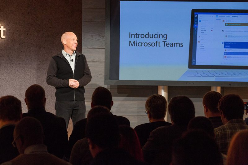 Office CVP Kirk Koenigsbauer unveiled Microsoft Teams, a tool that brings together the people, conversations, content, and tools teams need to collaborate.