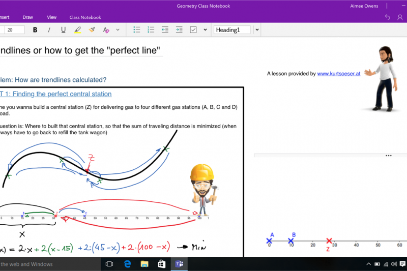 Prepare more engaging, interactive lessons with handwritten text, audio and video, and even web content from education sites like GeoGebra.