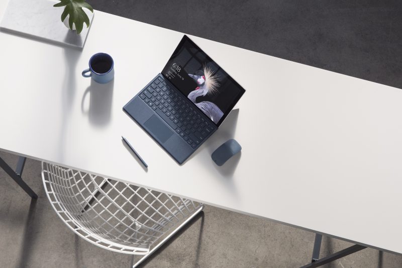 The new Surface Pro brings the creative power of Surface Studio to a mobile form factor with a new hinge that takes the device nearly flat, creating the optimal angle to write or sketch with the Surface Pen.