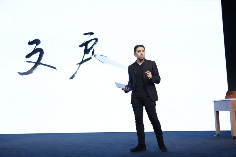 Corporate Vice President Panos Panay for Surface reveals the new Surface Pen at the Microsoft event in Shanghai on Tuesday, May 23, 2017.