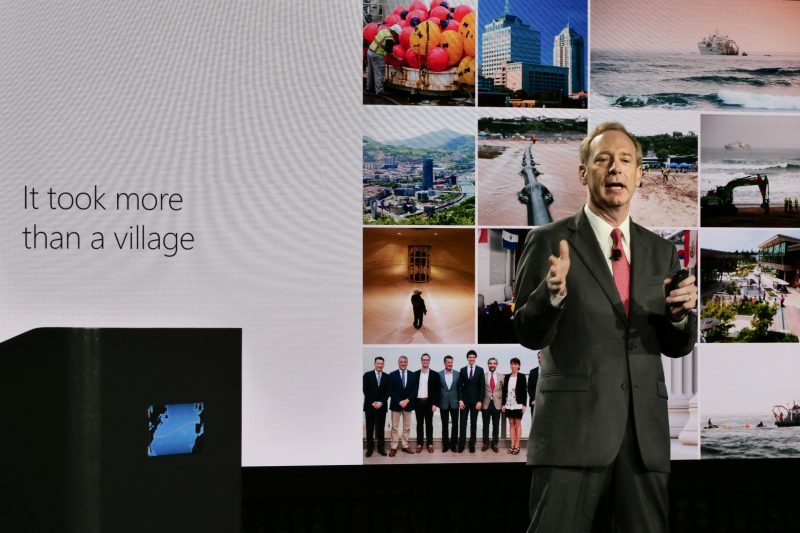 Microsoft President Brad Smith speaks about the Marea subsea cable on Sept. 22 in Virginia. 