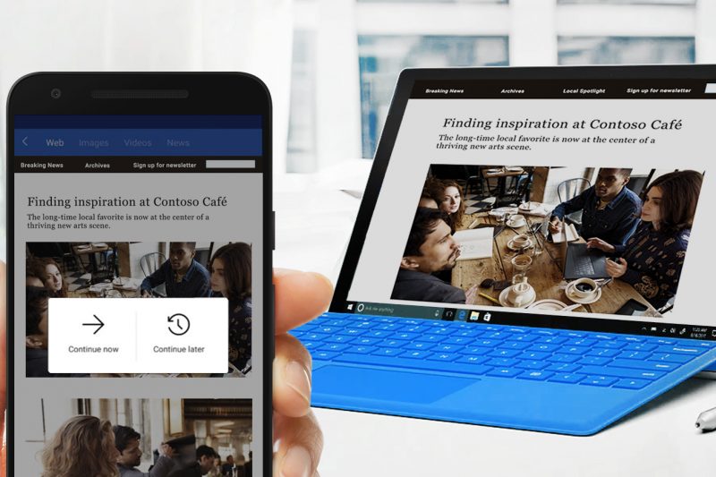 With the Cortana mobile app, you can now read online articles across your phone and PC. Start reading in Cortana on your iPhone or Android phone and continue the article directly on your Windows PC.  