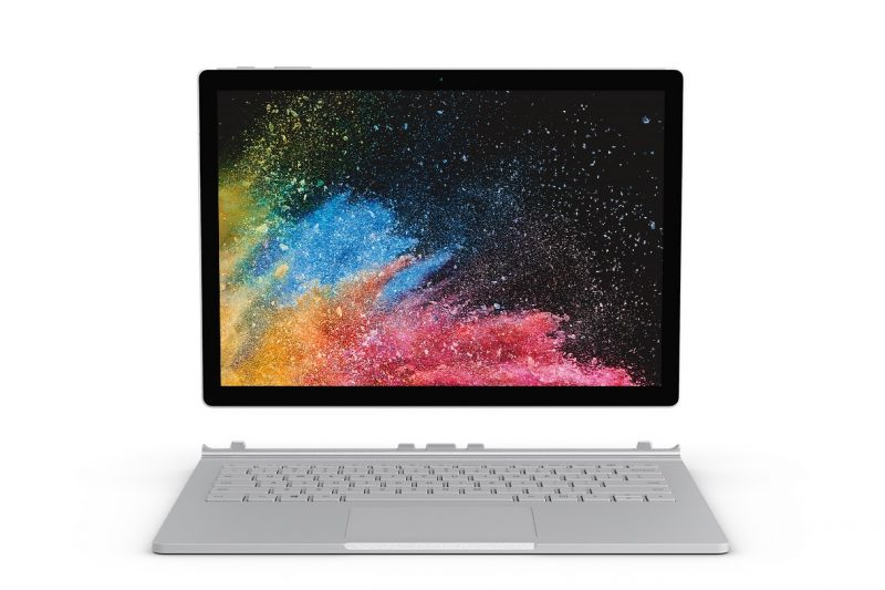 The 13-inch Surface Book 2 features a detachable 15-inch PixelSense™ display.