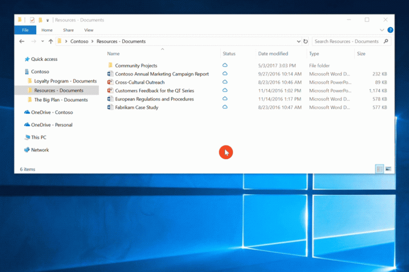 With OneDrive Files On-Demand, you can save your files in OneDrive, and access them just like any other file on your PC without filling up your disk space – allowing you to easily tell which files are available online only or offline.