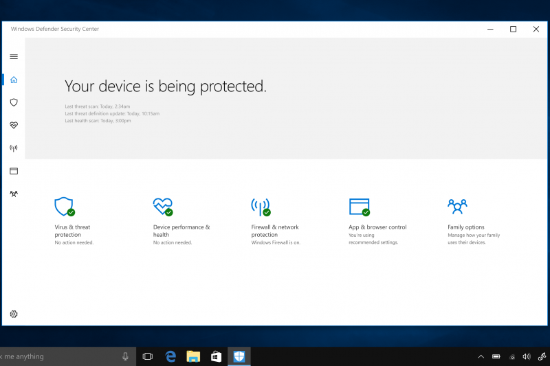To better protect against ransomware attacks which hold your files hostage until you pay to get them back, Windows Defender now has specific safeguards against malicious apps and threats. Note: the image is the consumer experience which does not include Windows Defender Exploit Guard.