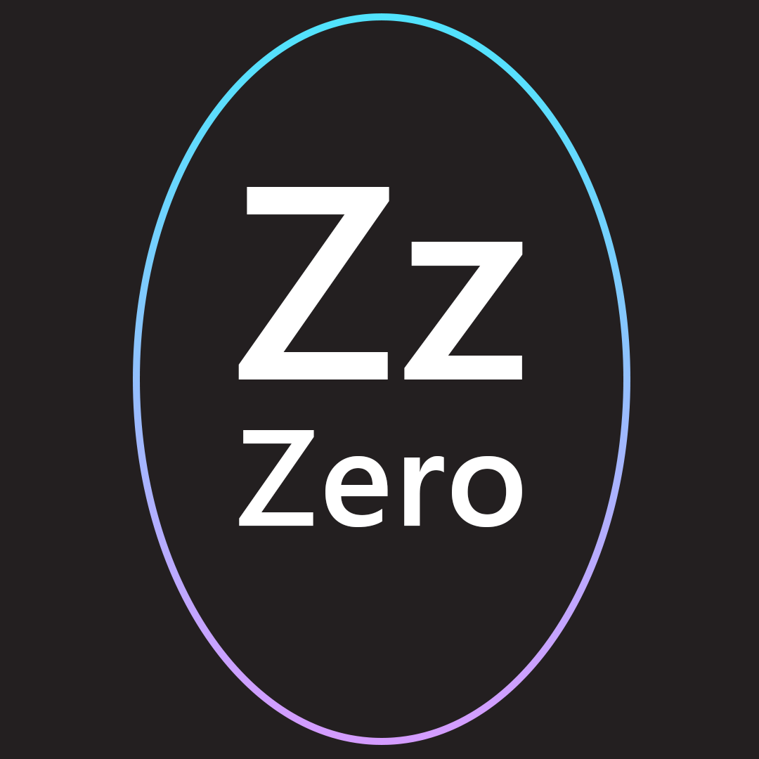 : Z is for zero. Image of a large zero.