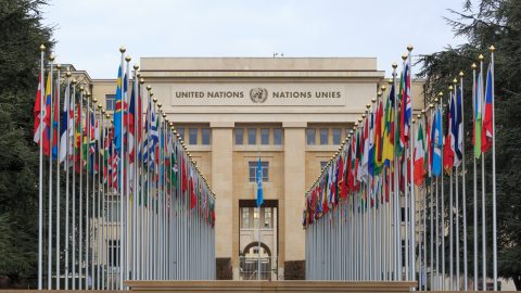Front view of UN building