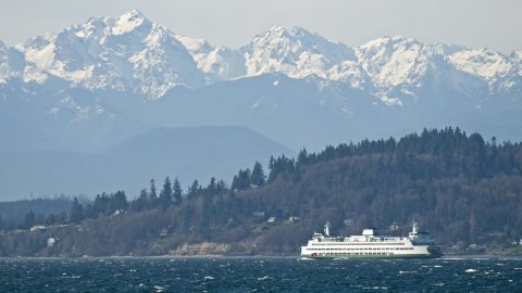 A ferry crossed the Puget Sound in Washington state