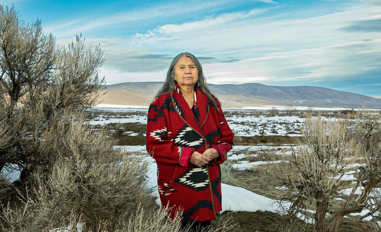Patsy Whitefoot stands near the spot where her sister’s belongings were found, on the Yakama Reservation