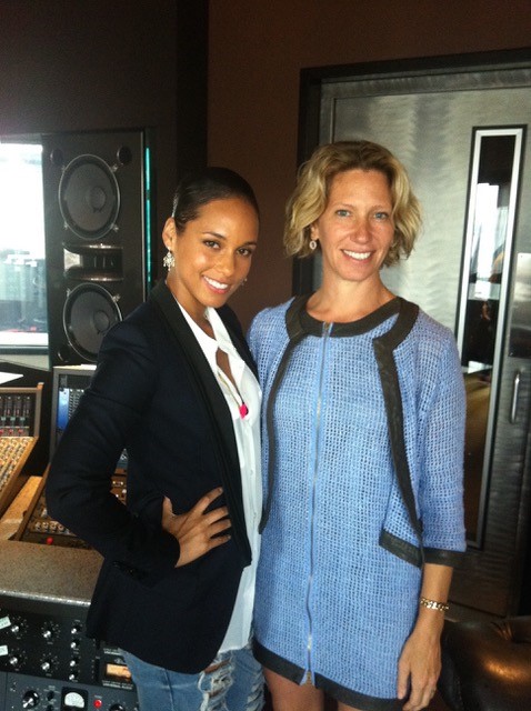 Singer-songwriter Alicia Keys with Brandon Holley.