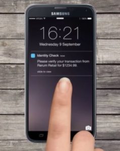 index finger resting on phone screen
