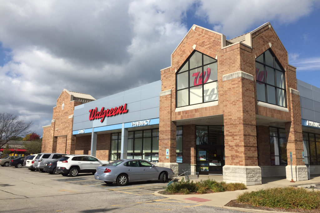 The exterior of a Walgreens pharmacy.