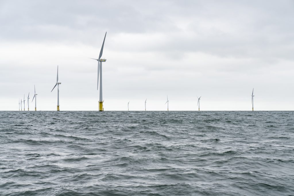 A Shell wind turbine off the Dutch coast.